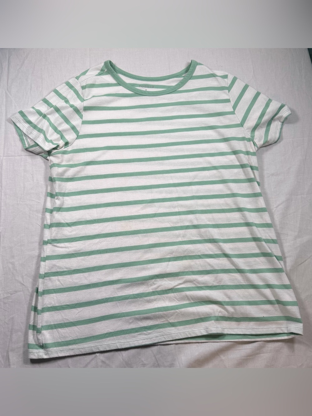 torrid White and Mint Stripe Short Sleeve Tee